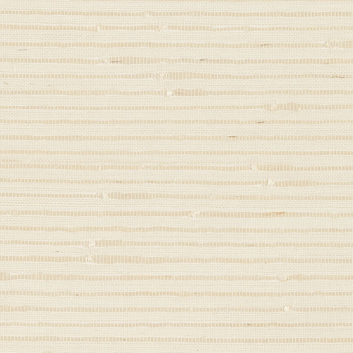 Schumacher Banded Grasscloth Cream Wallpaper 5007900