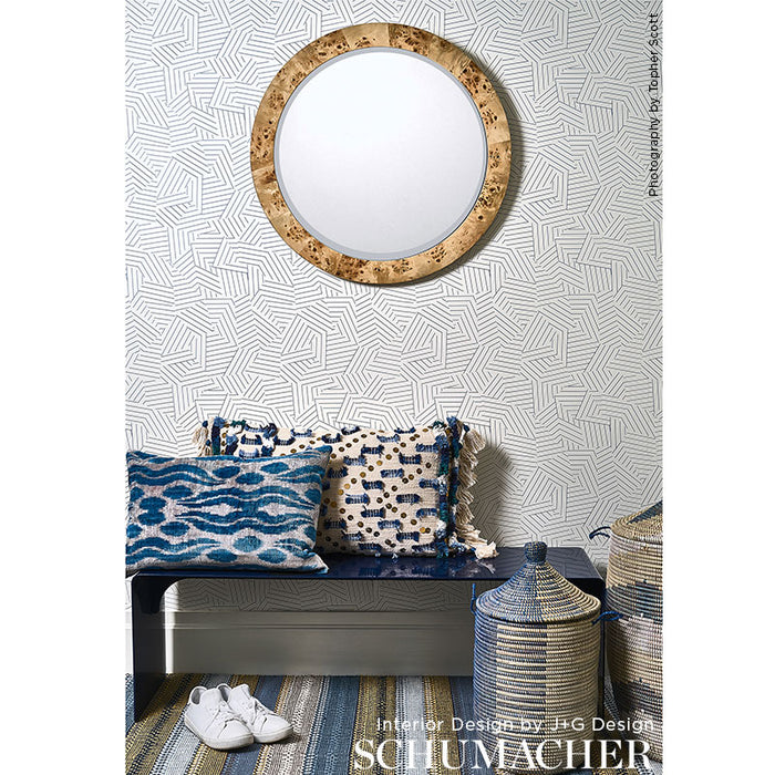 Schumacher Deconstructed Stripe Cobalt Wallpaper 5007972