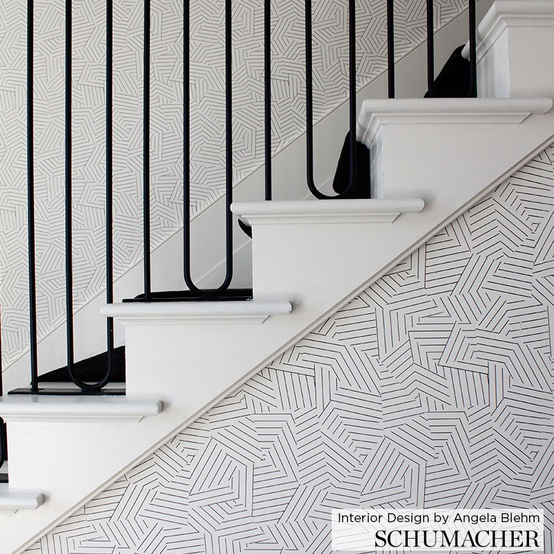 Schumacher Deconstructed Stripe Black Wallpaper 5007973