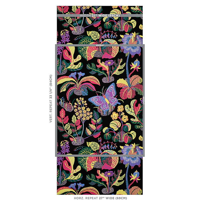 Schumacher Exotic Butterfly Black Wallpaper 5008422