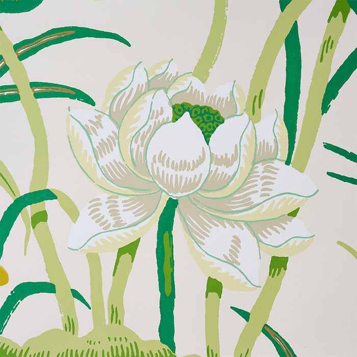 Schumacher Lotus Garden Leaf Wallpaper 5008433