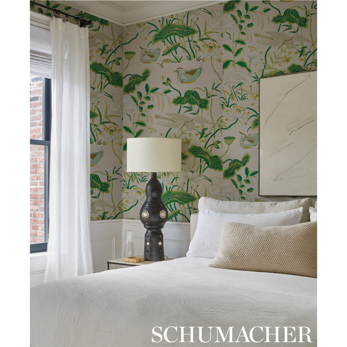 Schumacher Lotus Garden Leaf Wallpaper 5008433