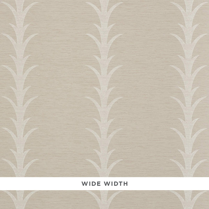 Schumacher Acanthus Stripe Vinyl Taupe Wallpaper 5008591