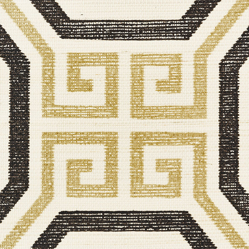 Schumacher Octavia Sisal Gold & Jet Wallpaper 5008930