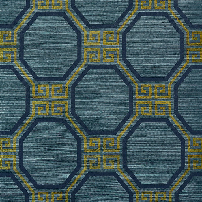 Schumacher Octavia Sisal Peacock Wallpaper 5008932