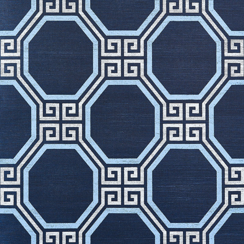 Schumacher Octavia Sisal Navy Wallpaper 5008933