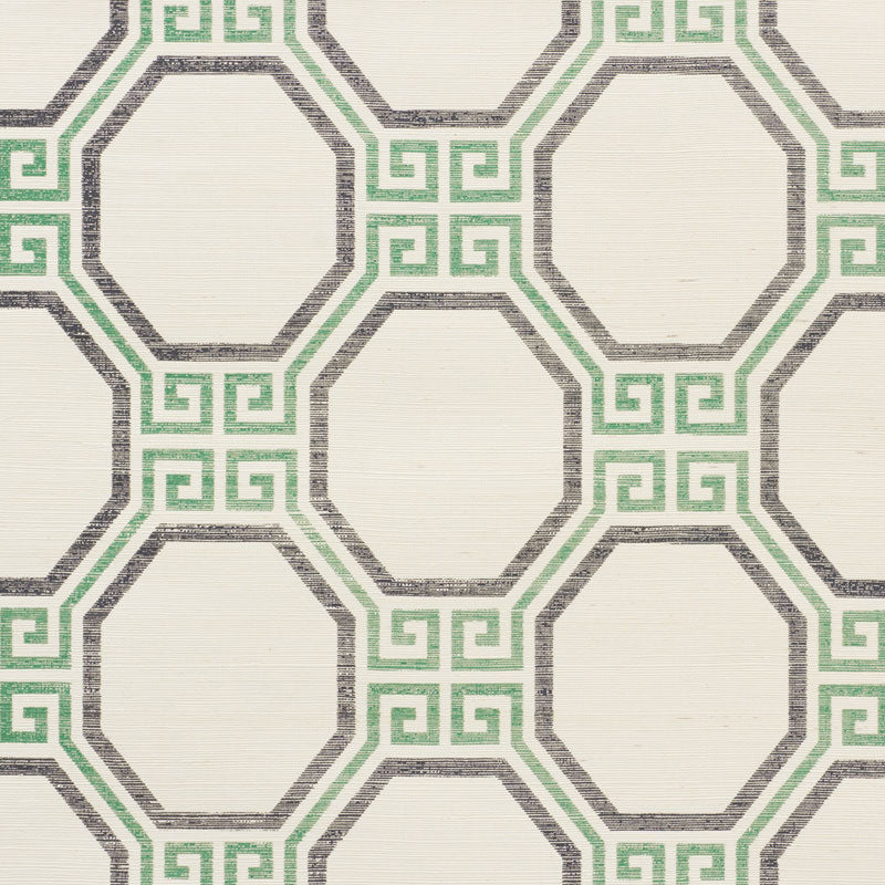 Schumacher Octavia Sisal Jade Wallpaper 5008934