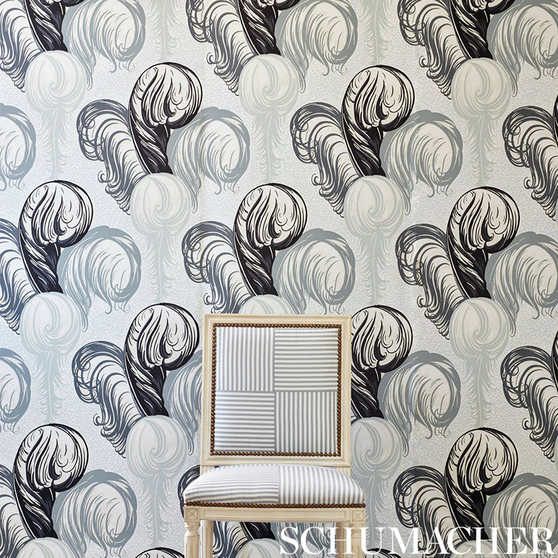 Schumacher Plumes Grisaille Wallpaper 5009151