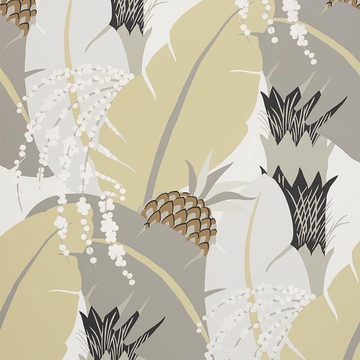 Schumacher Ananas Neutral Wallpaper 5009171