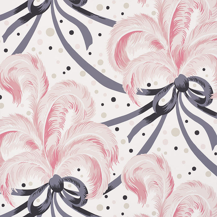 Schumacher Plumes Et Rubans Blush Wallpaper 5009181