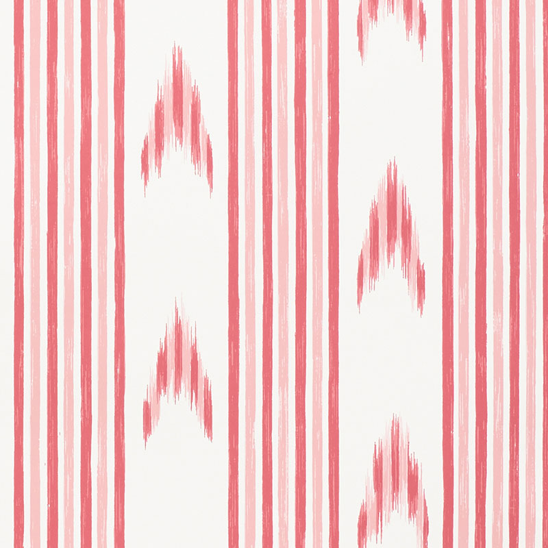 Schumacher Santa Barbara Ikat Pink Wallpaper 5009221