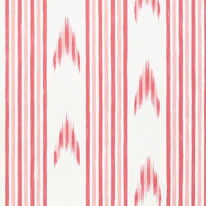 Schumacher Santa Barbara Ikat Pink Wallpaper 5009221