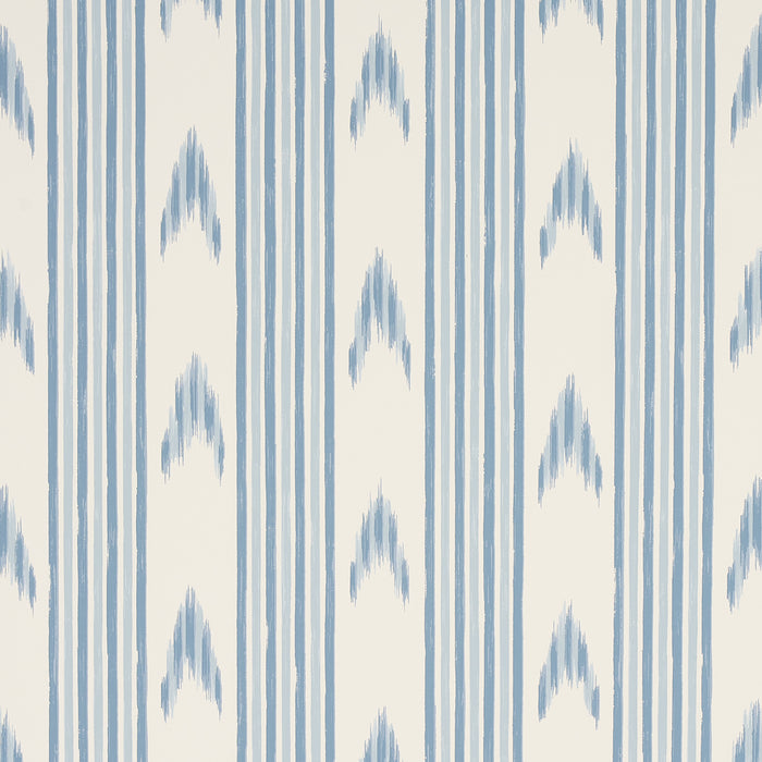 Schumacher Santa Barbara Ikat China Blue Wallpaper 5009223