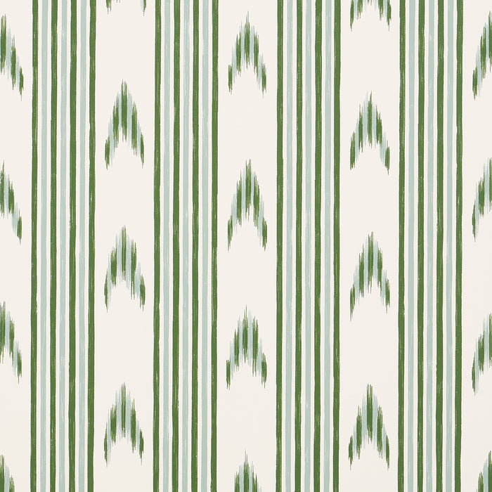 Schumacher Santa Barbara Ikat Leaf Green Wallpaper 5009224