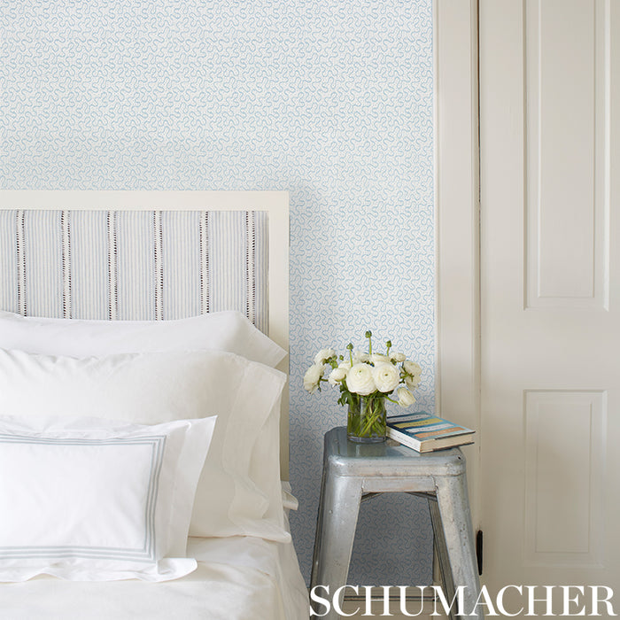 Schumacher Meander Slumber Blue Wallpaper 5009472