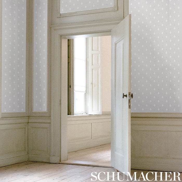 Schumacher Fleur De Lis Grey Wallpaper 5009502