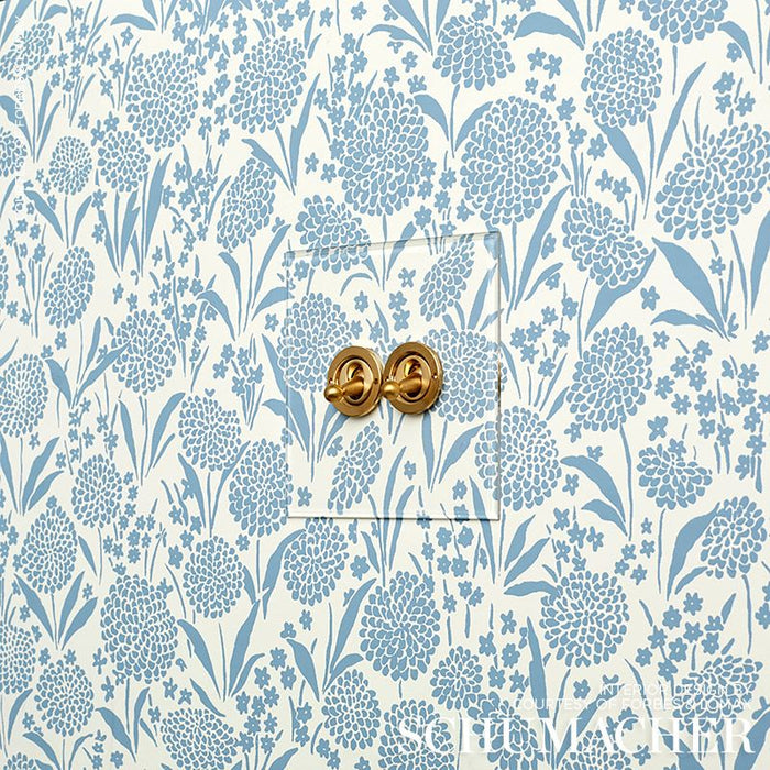 Schumacher Chrysanthemum Chambray Wallpaper 5009550