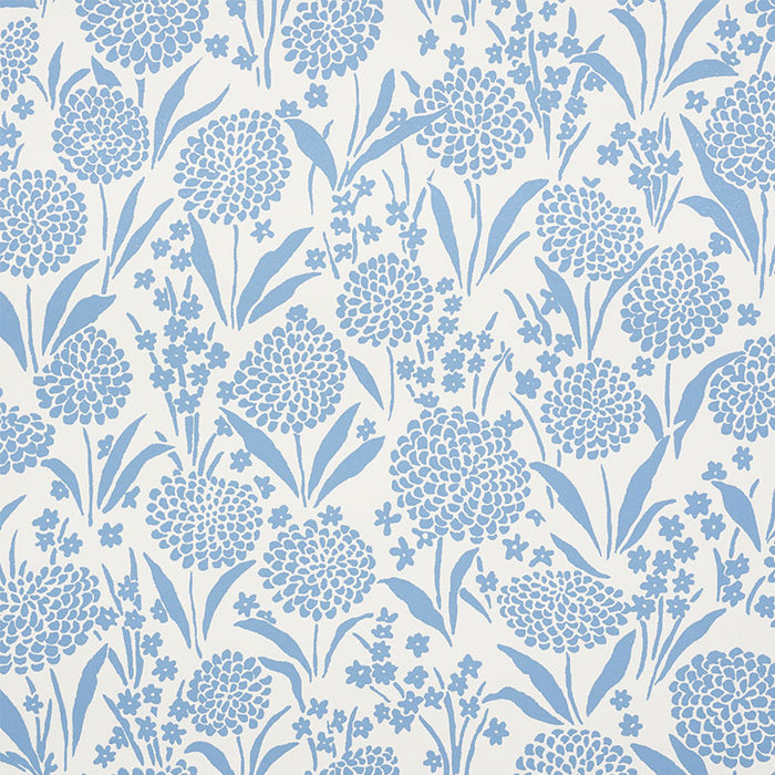 Schumacher Chrysanthemum Chambray Wallpaper 5009550