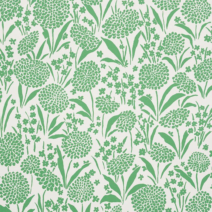 Schumacher Chrysanthemum Green Wallpaper 5009551