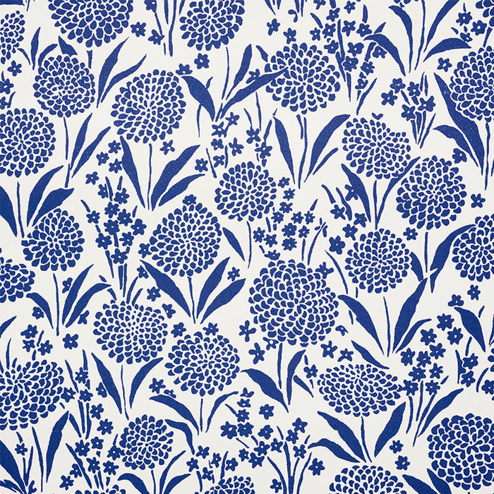 Schumacher Chrysanthemum Blue Wallpaper 5009552