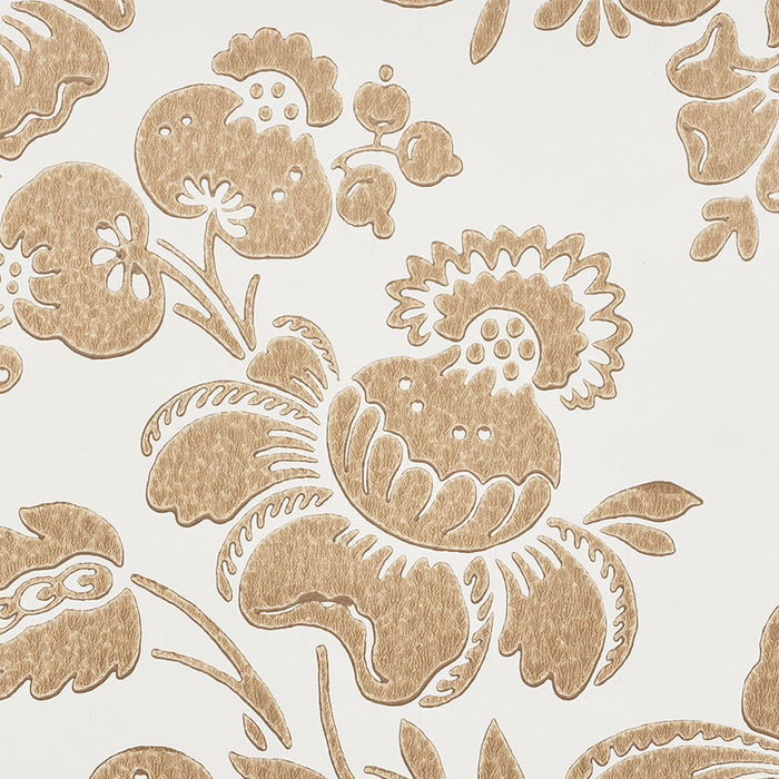 Schumacher Simone Damask Gold Wallpaper 5009610