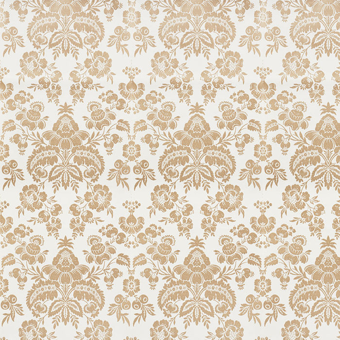 Schumacher Simone Damask Gold Wallpaper 5009610