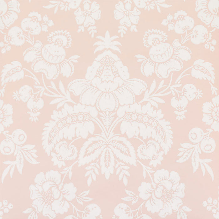 Schumacher Simone Damask Blush Wallpaper 5009611