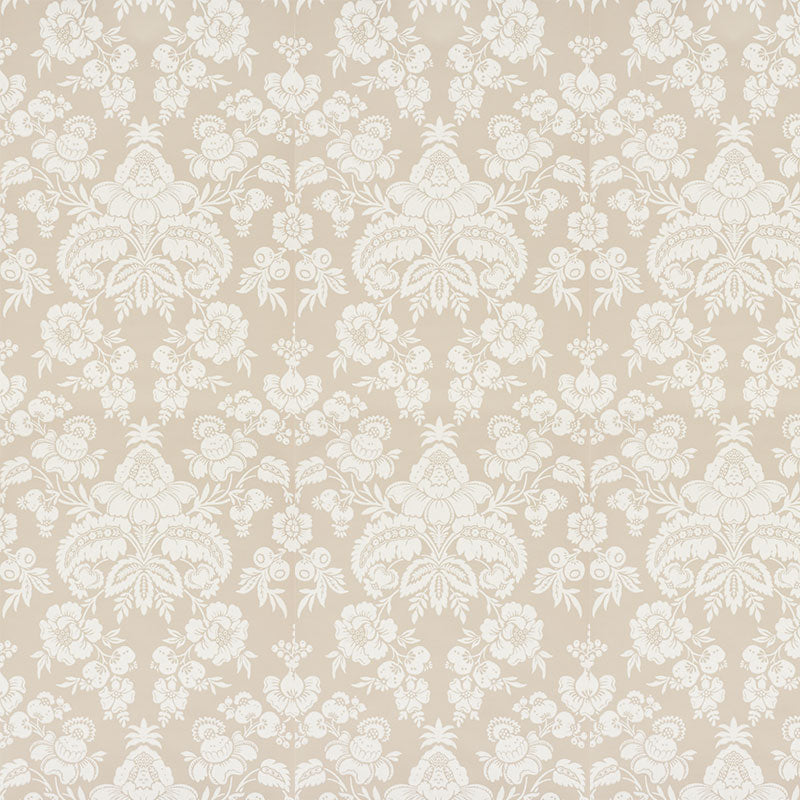 Schumacher Simone Damask Stone Wallpaper 5009612