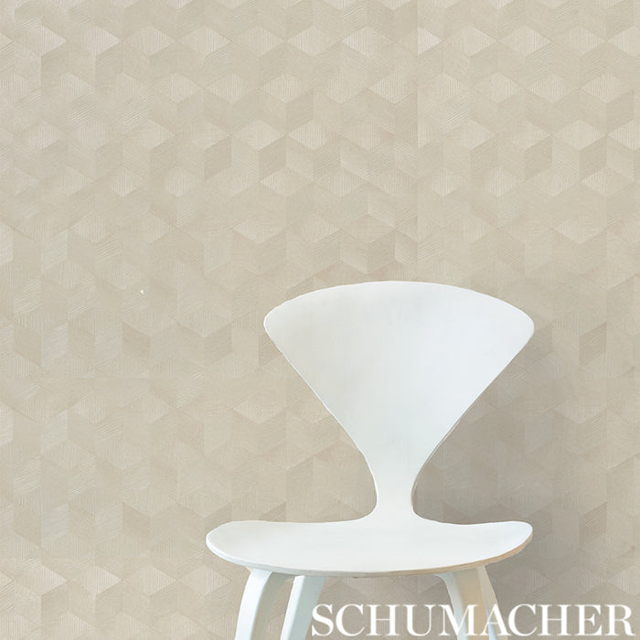 Schumacher Chevron Inlay Blond Wallpaper 5009630