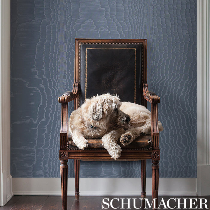 Schumacher Moire Wallcovering Parchment Wallpaper 5009670