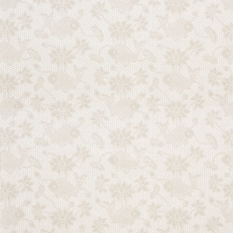 Schumacher Lotus Batik Natural Wallpaper 5009750