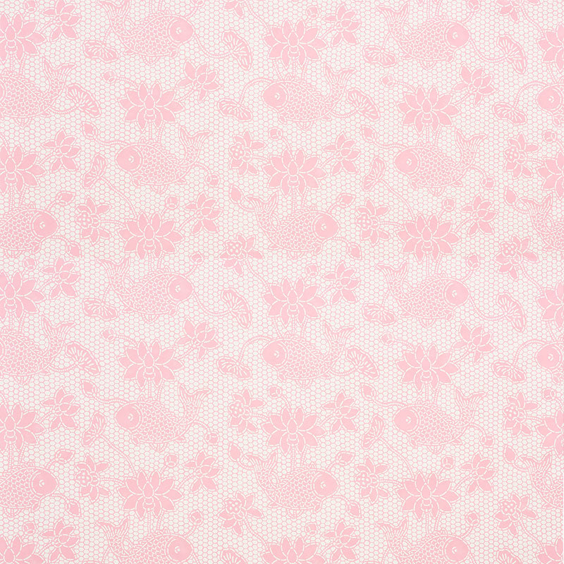 Schumacher Lotus Batik Pink Wallpaper 5009752