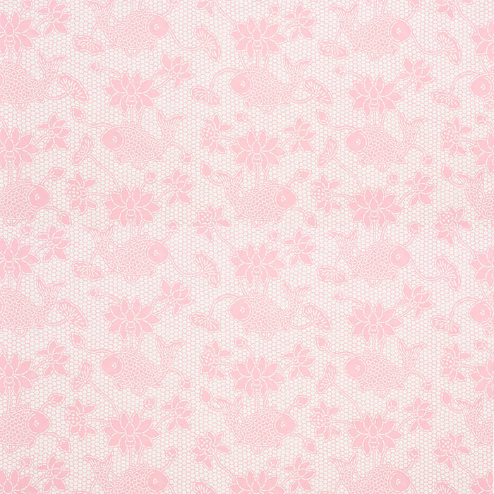 Schumacher Lotus Batik Pink Wallpaper 5009752