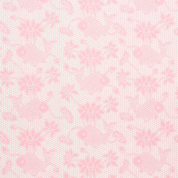 Schumacher Lotus Batik Pink Wallpaper 5009752