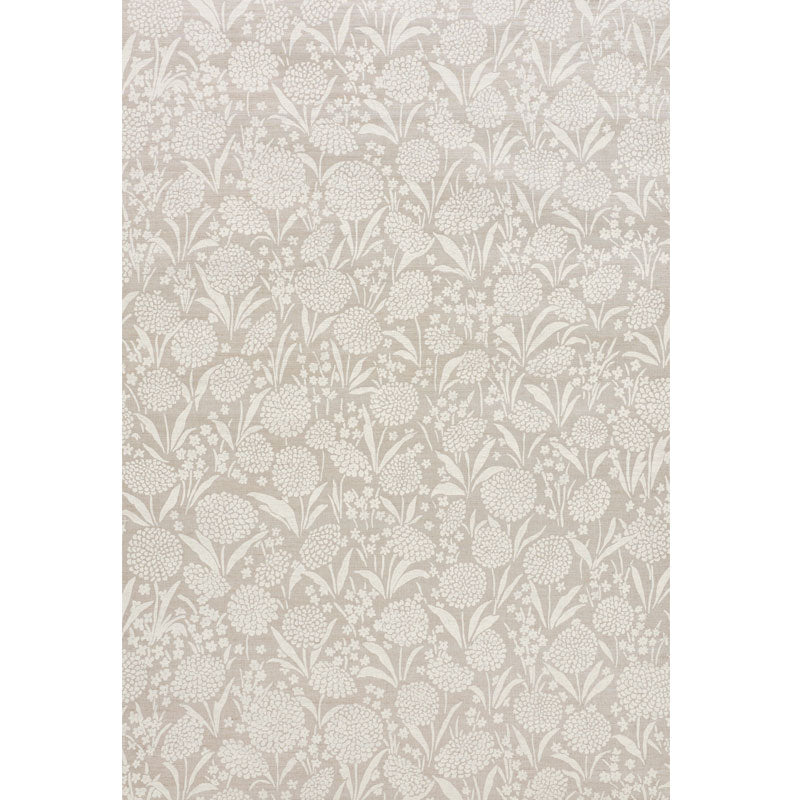 Schumacher Chrysanthemum Hemp Shimmer Moonstone Wallpaper 5009790