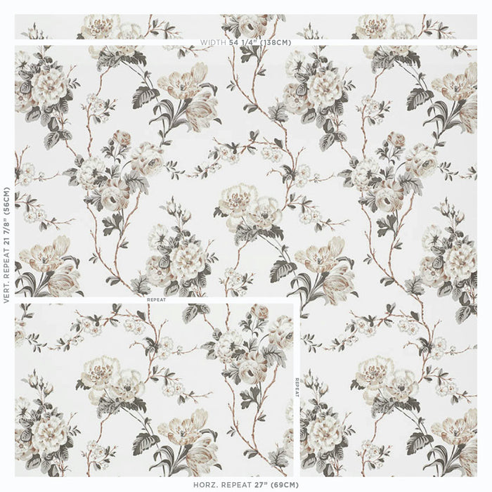 Schumacher Betty Charcoal Wallpaper 5009871