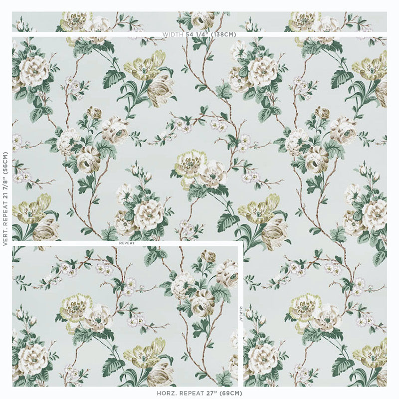 Schumacher Betty Celadon Wallpaper 5009872