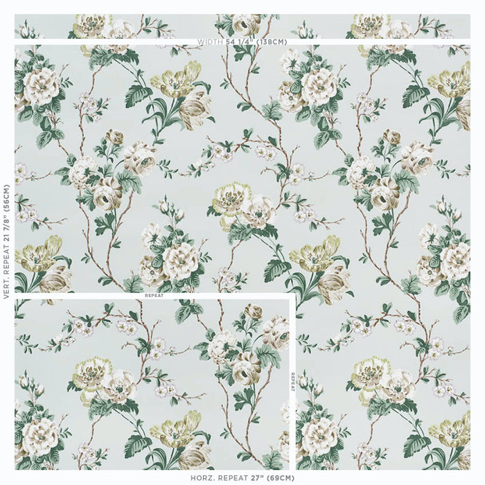 Schumacher Betty Celadon Wallpaper 5009872