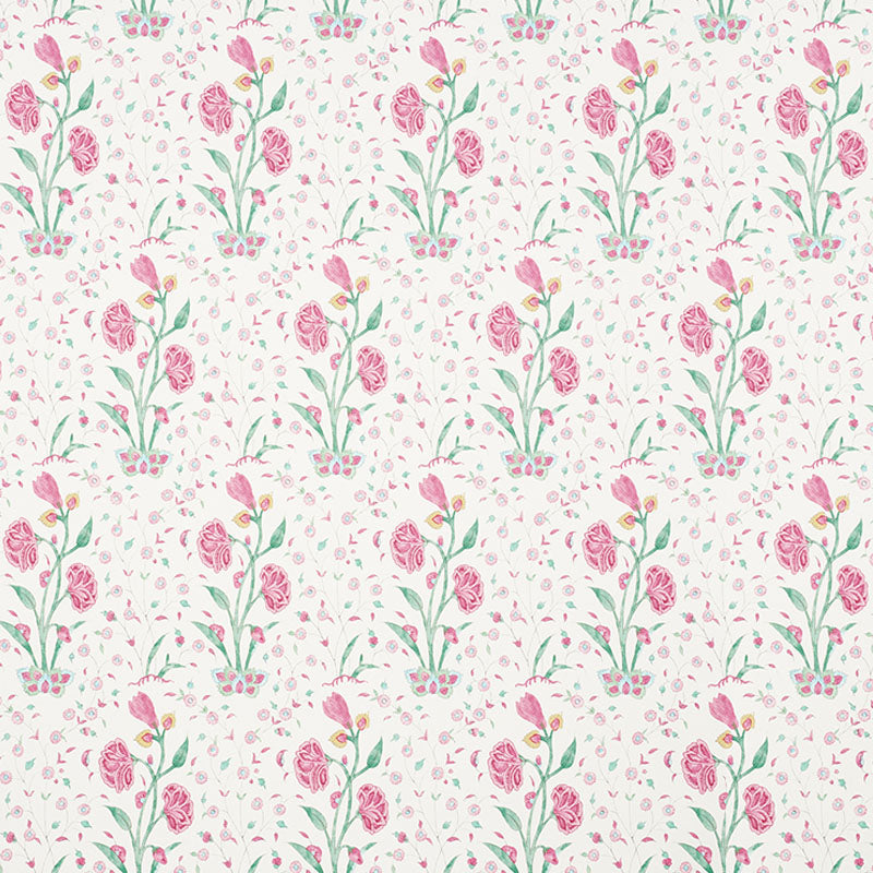 Schumacher Khilana Floral Pink Wallpaper 5009953