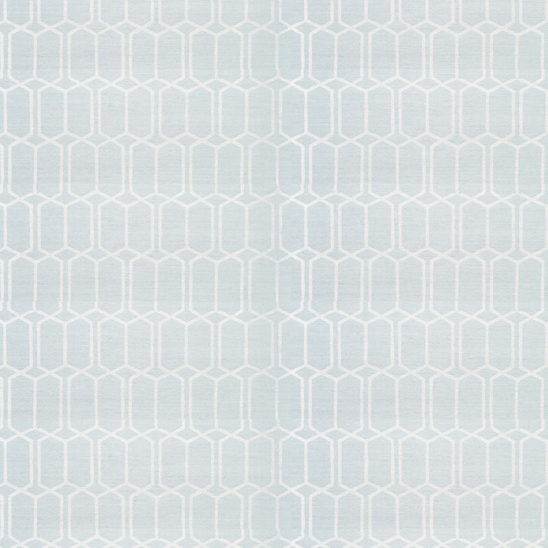 Schumacher Modern Trellis Sisal Sky Wallpaper 5010100