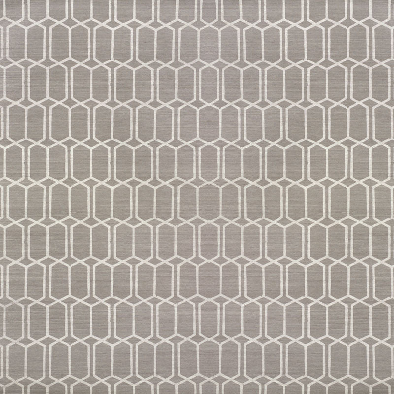 Schumacher Modern Trellis Sisal Charcoal Wallpaper 5010101