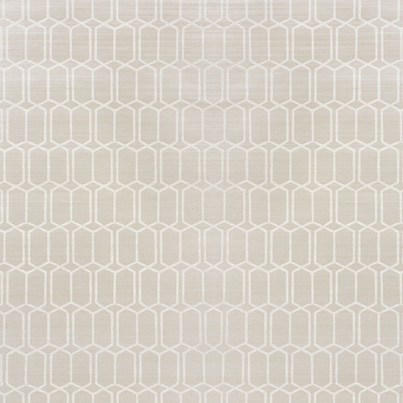 Schumacher Modern Trellis Hemp Shimmer Moonstone Wallpaper 5010110