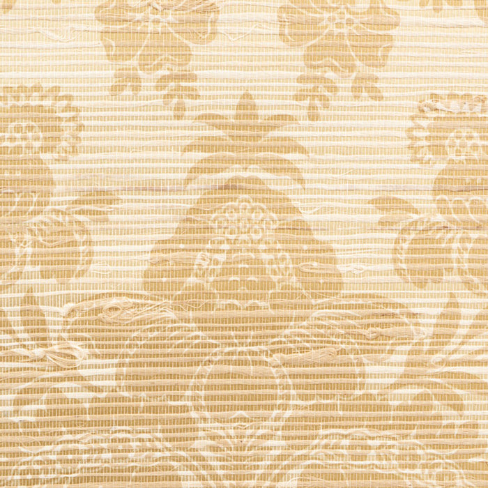 Schumacher Simone Damask Grasscloth Gold Wallpaper 5010121