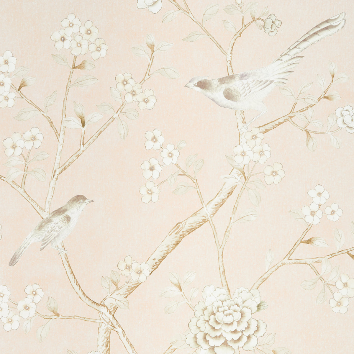 Schumacher Chinois Palais Vinyl Panel Blush Wallpaper 5010160