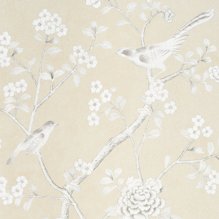 Schumacher Chinois Palais Vinyl Panel Stone Wallpaper 5010161