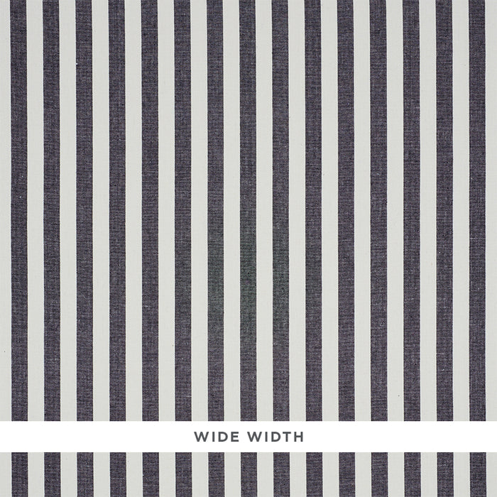 Schumacher Linen Stripe Black Wallpaper 5010255