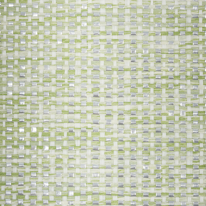 Schumacher Metal Paperweave Green Wallpaper 5010313