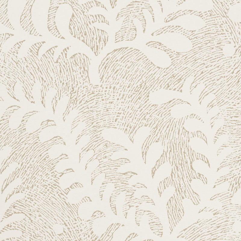 Schumacher Etched Fern Natural Wallpaper 5010380