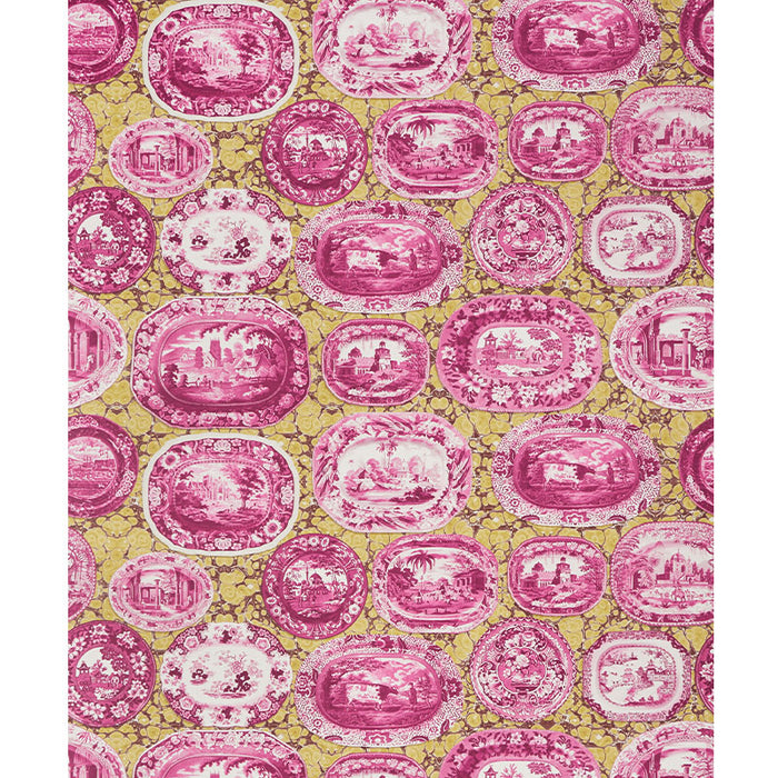 Schumacher Plates & Platters Magenta & Yellow Wallpaper 5010412