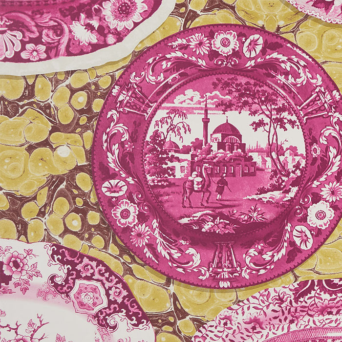 Schumacher Plates & Platters Magenta & Yellow Wallpaper 5010412